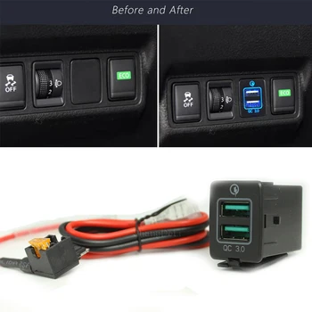 1 бр. зарядно устройство Quick Charge QC3.0 USB зарядно устройство за Nissan Бързо зареждане на автоаксесоари