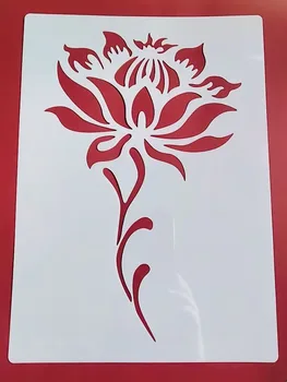 1 бр. шаблон във формата на цвете лотос 21* 29 cm, шаблони за наслояване 