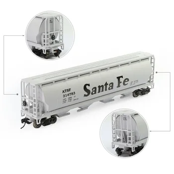 1 Единица за измерване на Evemodel Train ХО Scale Цилиндричен бункер за зърно Santa Fe Rolling Stock C8744PSF