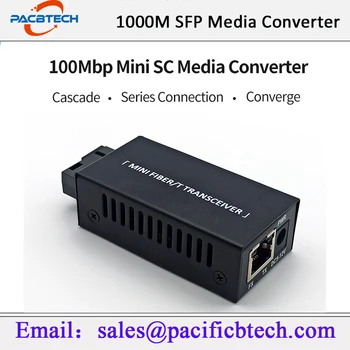 1 Чифт 10/100 М Мини-Комутатор Ethernet, Fiber Медиаконвертер fibra Optic 20 км, A/B SC Однорежимный Оптичен Радиостанцията 1