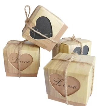 10 бр./лот, сватбена кутия шоколадови бонбони, романтично сърце с черно сърце, подарък пакет Love Kraft, сватбени сувенири и подарък кутия за партита