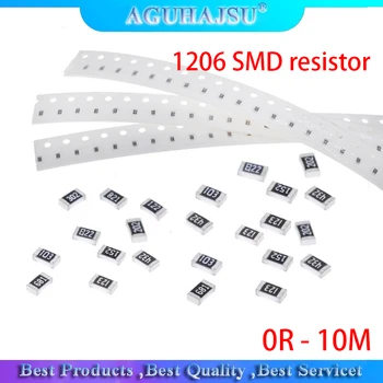 100шт 1206 SMD резистор 0R - 10M 1/2 W 0 1 10 100 150 220 330 470 Ома 1K 2,2 K 3,3 K 4,7 K 10K 100K 120K 270K 470K 680K 10M