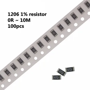100шт 1206 SMD резистор 0R ~ 10 М 1/2 W 0 1 10 100 150 220 330 Ома 1K 2,2 K 10K 100K 0R 1R 10R 100R 150R 220R 330R