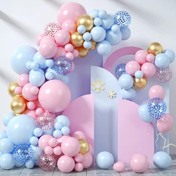18-Инчов розово-син костюм с балони за момче или момиче, разкриващ настилки, декорация на партита латексово въздушно топка за рожден Ден, детски душ, улични аксесоари