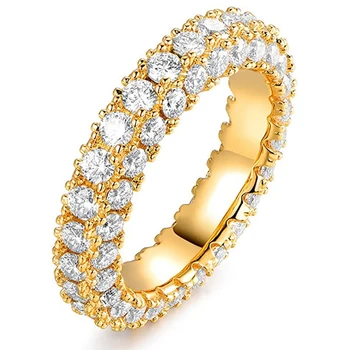 18K злато обещание годежен пръстен за жени микро проправи кубичен цирконий годежен пръстен бижута обикновен универсален предложения на участника