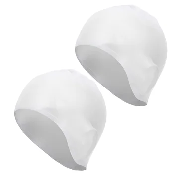 2 бр. Бяла шапка за плуване за възрастни, водоустойчив высокоэластичная силиконова защита на ушите, аксесоари за басейна