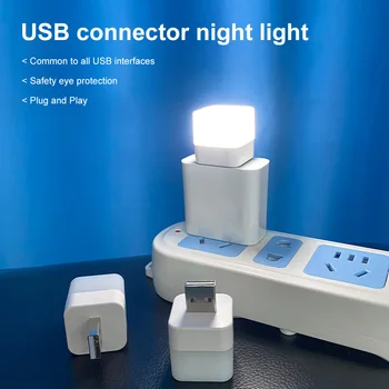2 елемента USB-штекерная лампа Мини led нощна светлина Power Bank Зареждане на Библиотеки светлини Малки кръгли Лампи за защита на очите от четене Походный фенер