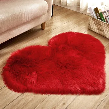 2021 нов домашен текстил, плюшено килим във формата на сърце за дневна, малка странична подложка за спалня в стил сладко момиче
