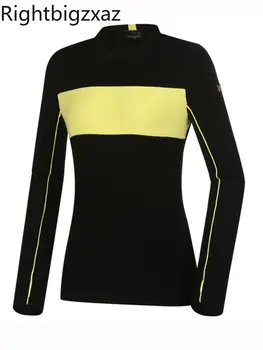 2022 Нова мода дамски дрехи за голф, есенно-зимна спортна тениска тънък тел с дълъг ръкав, тениска с високо качество с кръгла яка
