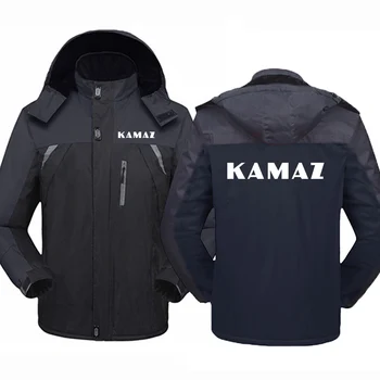 2023 Новата есенно-зимно мъжко яке с логото на камион Камаз, популярна утепленная ветрозащитная яке за предотвратяване на настинки, топло ветровка в стил мозайка