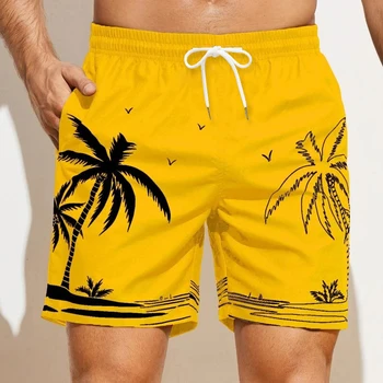 2023 Нови Летни Къси Панталони, Мъжки Плажни Модни Шорти, Извънгабаритни Дишащи Бързо Съхнещи Панталони, Хавайски Ежедневни Мъжки Къси Панталони На Съвсем Малък