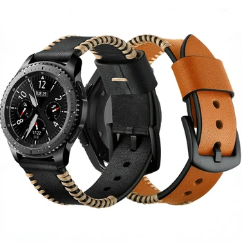 22 мм Кожена Каишка за Samsung Watch 46 мм/Gear S3 Classic/Frontier Huawei Watch GT2 Гривна-Маншет за Amazfit GTR 47 мм Каишка