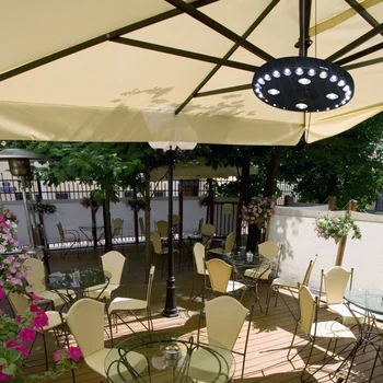 28LED Слънцезащитен чадър, Мултифункционална лампа за тревата, 3 Яркост, чадър за двор, лампа с батерии, двойна кука за парти в градината