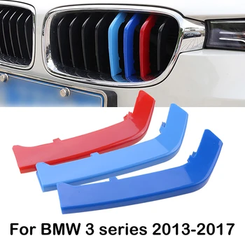 3D M Sport Style е с Цветна Решетка за Предните Бъбреците, 8 Ребра, Скоба За Капаци Решетки, Декорация, Подходящи За BMW 3 Series F30 F31 328i 2013-2017 Скара