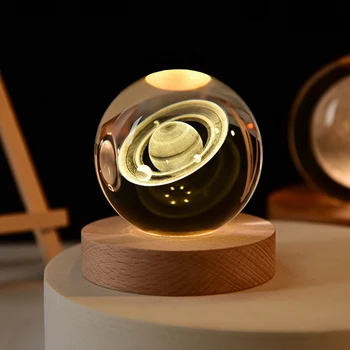 3D Кристална топка Кристален Планета С лазерно гравирани Глобус Слънчева Система, Астрономически Подарък За Рожден Ден Стъклена Сфера за Декорация на дома