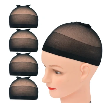 4 бр. найлонова шапка за перука, шапка за отглеждане на еластичната мрежа шапчица, мрежа за коса, мрежа за производство на перуки
