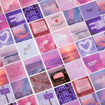 40 опаковки Безплатна доставка Слънцето пейзаж Скоростна етикети Месечни Романтични Розови облаци Вятър Албум за Изрезки Референтен Дневник Стикер Лилаво от 4 см
