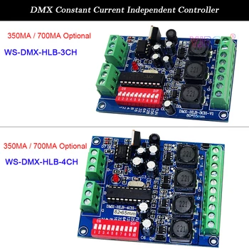 5 В-36 В DMX512 Декодер 350 ma/700 MA * 3-канален/4-канален DMX RGB RGBW led Контролер за осветление 3/4 група светодиоден (6pin) Продукция Димер