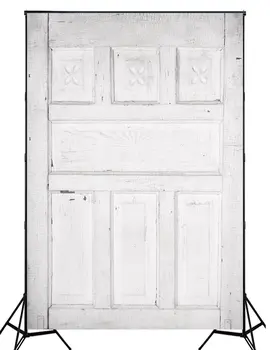 5x7 фута Бяла дървена врата фон за снимки на детската, подпори