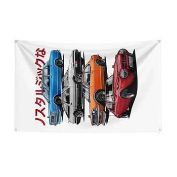 90x150 см флаг JDM, банер за състезателен автомобил с принтом от полиестер За декор