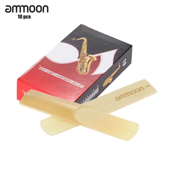ammoon 10 x Бамбук са свързани с тръстики Издръжливост 3,0 за Bb Тенор-саксофон и Аксесоари за саксофон