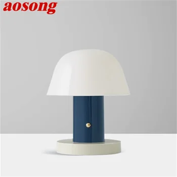 AOSONG Nordic Лесна настолна лампа с Модерен мрамор настолна лампа LED за дома прикроватного украса