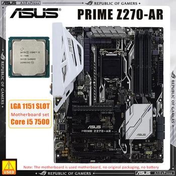 ASUS PRIME Z270-AR е Снабден с процесор Core i5 7500, поддържа 4 x памет DDR4 обем 64 GB, 2 x пристанище M. 2 HDMI, комплект слот на дънната платка на LGA 1151