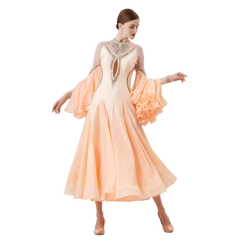 B-22268, Ново дамско модерно танцово рокля с кристали, бална зала, на национален стандарт, състезание по вальсу