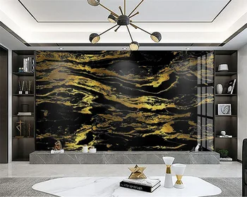 beibehang, обичай луксозен черен златен лист с имитация на мраморно модела, хотелски инвентар, тапети тапети, тапети за дома