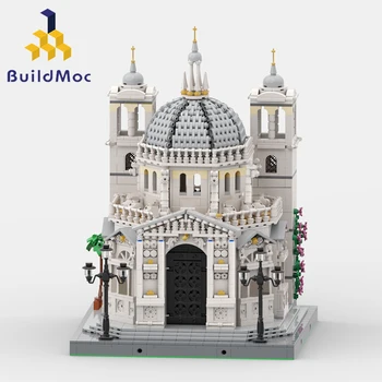 Buildmoc Гледка към улицата на града, църквата venezia Santa Maria della Salute, Набор от Градивни елементи, Играчки за деца, Подаръци за деца, 4077 бр. тухли