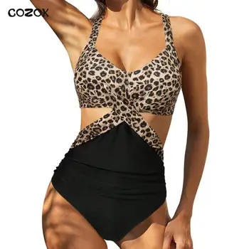 COZOK, лоскутные сексуални цели бански, затворени бански костюми с голям Размер, един женски боди-бански за басейна, плажен женски бански костюм