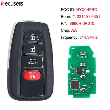 FCC ID: 14FBC-0351-US 3 + 1 Бутон ASK314,3 Mhz Смарт Ключодържател тип AA с чип за Toyota Camry, RAV4 Prius 2018-2021 PN: 8990H-0R010 TOY12