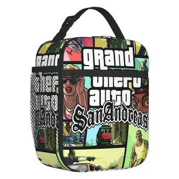 Grand Theft Auto San Andreas Изолирано чанта за обяд, за къмпинг, за пътуване, видео игри GTA, фланец охладител, термобокс за bento, детска