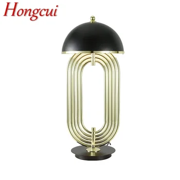 Hongcui Модерна Led Лампа Настолна Дизайн E27 в Черно и Златно Творчески Настолна Лампа Домашен Декоративен За Фоайе Всекидневна Офис Спални