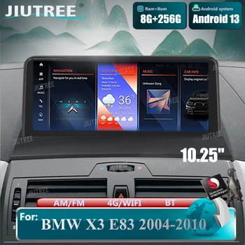 IPS Сензорен Екран Автомобилен Мултимедиен Стерео Android 13 За BMW X3 E83 2005 2006 2007 2008 БТ Google 4G WIFI Carplay GPS 10,25