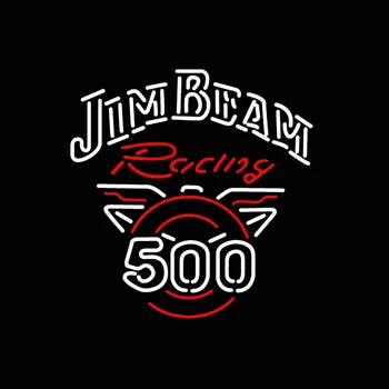 JIM BEAM Racing 500 Лампа За Уиски са Ръчно изработени От Естествена Стъклена Тръба, Бар, Магазин Хвали с Декор на Стената Дисплей Неонова реклама 24 