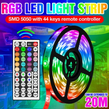 Led лента RGB Ligth, led осветление, led Крушки, Гъвкава Лента, DC 12V, USB, Водоустойчива Лампа, 5, 10, 15, 20 м, led лента