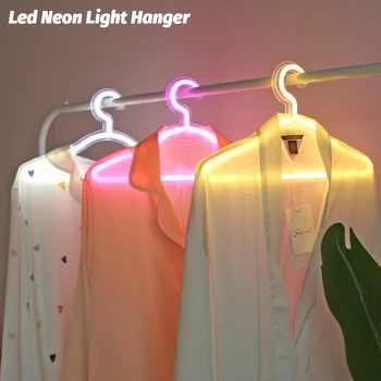 Led неон закачалка за палто USB Неонова лампа нощна светлина за мъже и момичета, уютна спалня, сватба парти, естетически украса, празнични подаръци