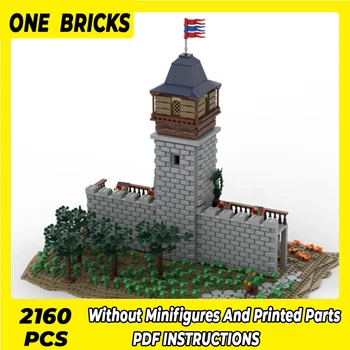 Moc Строителни блокове Модел на Крепостта Средновековния замък Технически тухли си САМ 