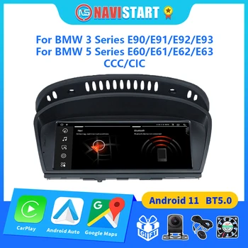 NAVISTART Безжичен CarPlay Android Авто Авто Мултимедиен За BMW 5/3 Серия E60/E61/E62/E63 E90/E91/E92/E93 CCC/CIC 2din Главното устройство