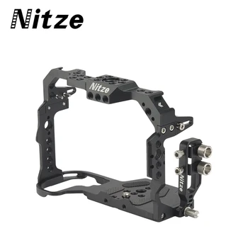 Nitze T-C03A Клетка за фотоапарат Canon R5C за фотоапарат Canon EOS R5 Защитна Рамка с Дръжка за студено башмака 1/4 3/8 Инсталационни отвори