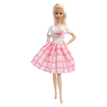 NK 1 бр., модерно съвременно рокля за кукла 1/6, ежедневни облекла, Скъпа пола, розови дрехи за Барби кукли, Аксесоари, Играчки