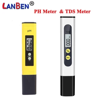 pH TDS Метър Цифров Тестер вода Цифров 0,0-14,0 PH Метър Тестер 0-9990ppm TDS & EC LCD Дисплей Чистотата на водата PPM Аквариумный Филтър