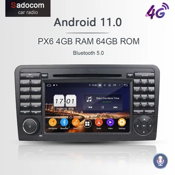 PX6 Android 11,0 авто радио 4 GB RAM И 64 Г ROM 8-ядрен Кола DVD плейър, За да Benz W164 ML300 ML350 ML450 ML500 2005-2012 РАДИО GPS