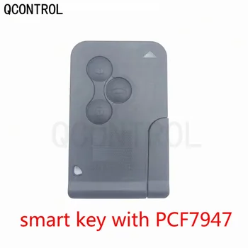 QCONTROL 3 Бутона Кола с Дистанционно Управление Smart Key Подходящ за Renault Megane Scenic Карта с Вградени Small Blade ID46 PCF7947 Чип 433 Mhz