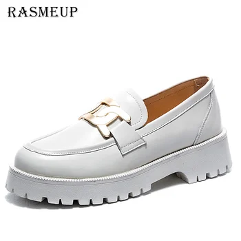 RASMEUP, женски лоферы, обувки от естествена кожа, пролет 2023, офис дамски маратонки с дебела подметка, ежедневни тенденция обувки за момичета, студентски