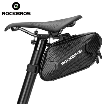 ROCKBROS 1,5 л Водоустойчив мотор чанта с твърд корпус, Светоотражающая велосипедна чанта МТБ, Велосипедна подвесная чанта, аксесоари за задната част на чантата на седлото, Подседельный болт