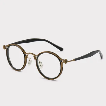 Rockjoy Очила За Четене Мъжки И Женски Малки Кръгли Очила В Рамки Мъжки Бронзови Очила С Анти-Синя Светлина 0 +150 200 250 300 350
