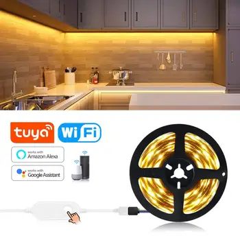 Sasha Smart WIFI led лента декорация за стена спални кухненски шкаф 12V 5M направи си сам за Алекса Google Home Smart Lamp