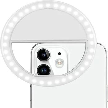 Selfie Light Пръстен Светлини Клип на Камерата на Телефона е Led Лампа с 3 нива Регулируема Яркост Selfie Circle Light за iPhone, iPad и Android